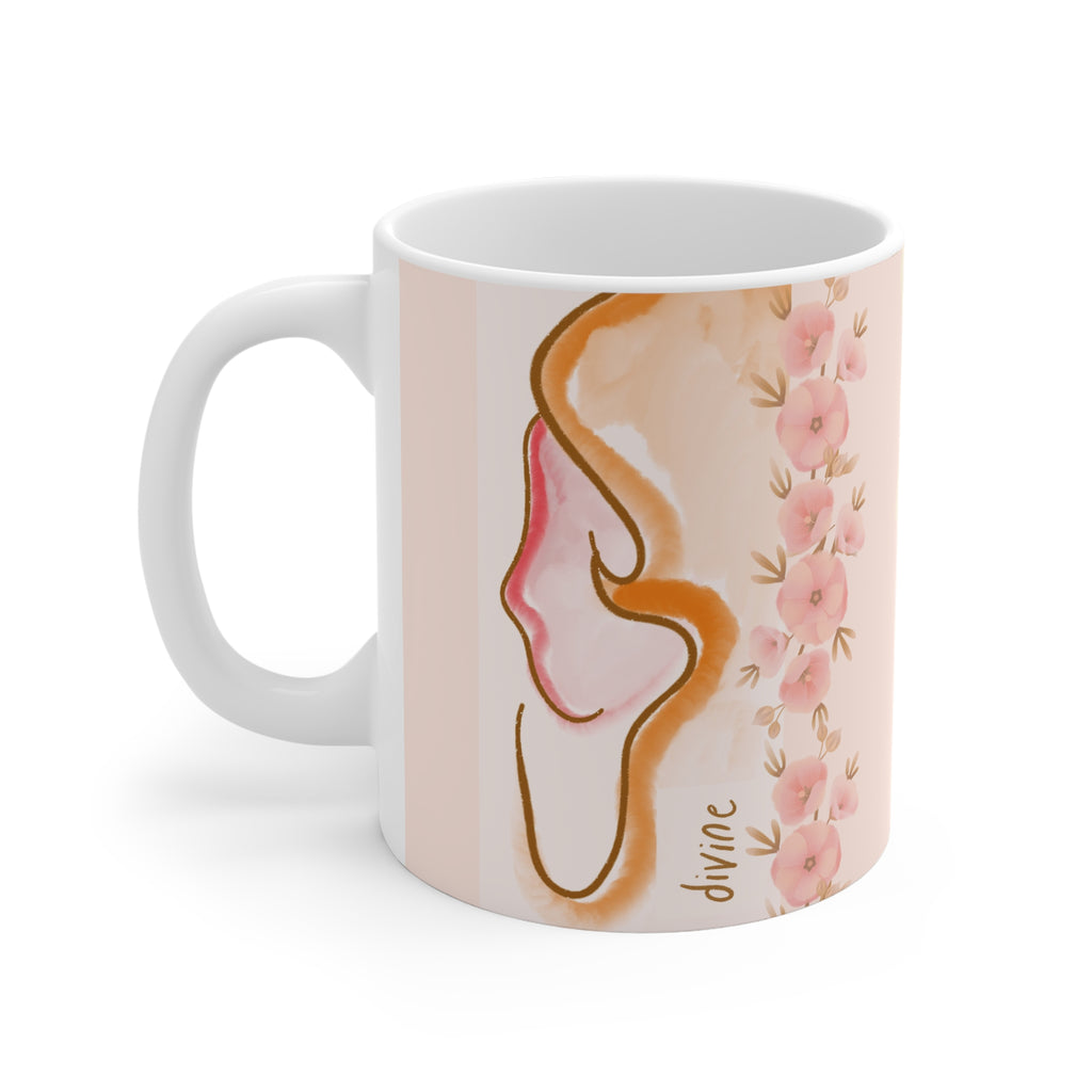 Copy of Copy of Artistic Floral Nude Design Mug - 11oz White Coffee Cup