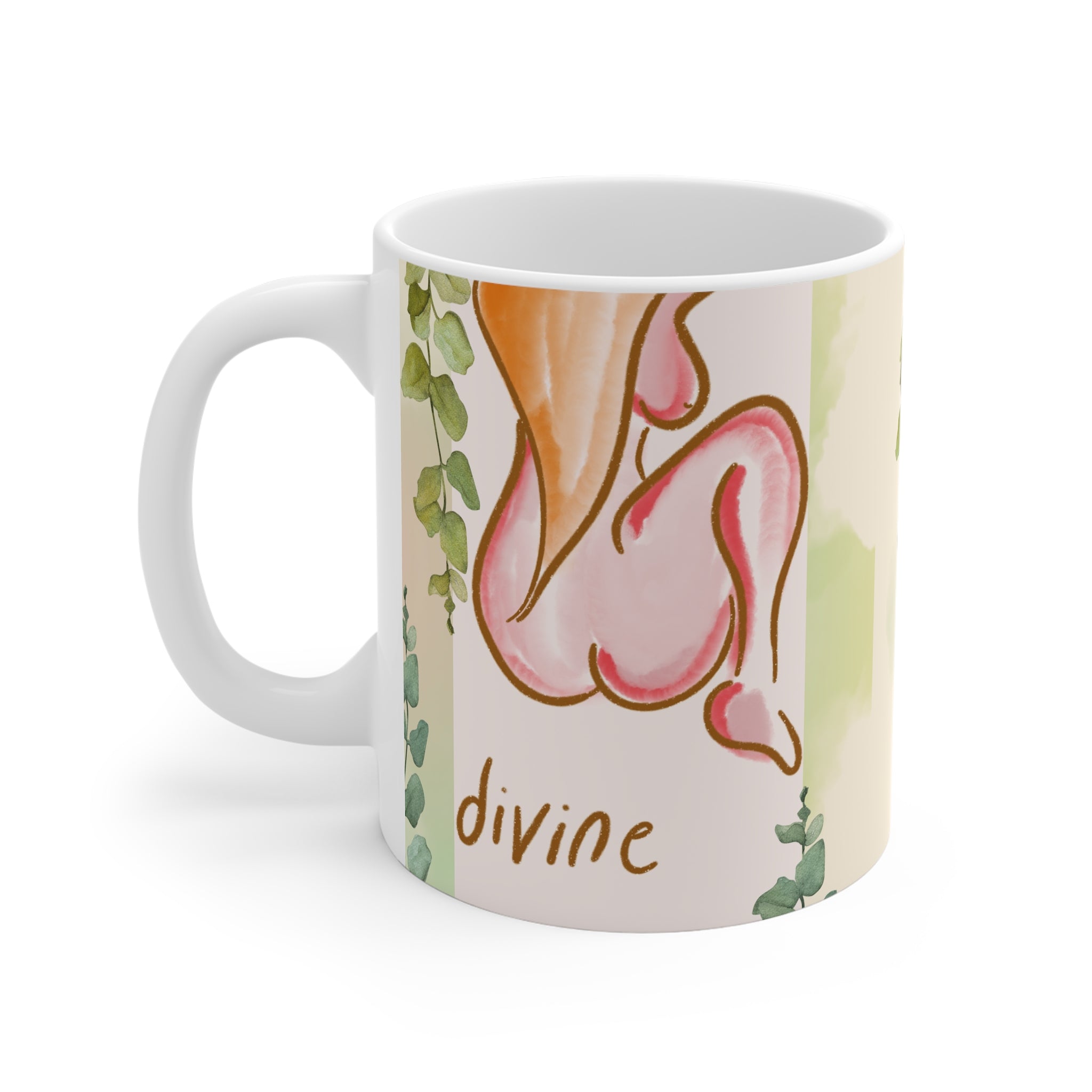 Copy of Artistic Floral Nude Design Mug - 11oz White Coffee Cup