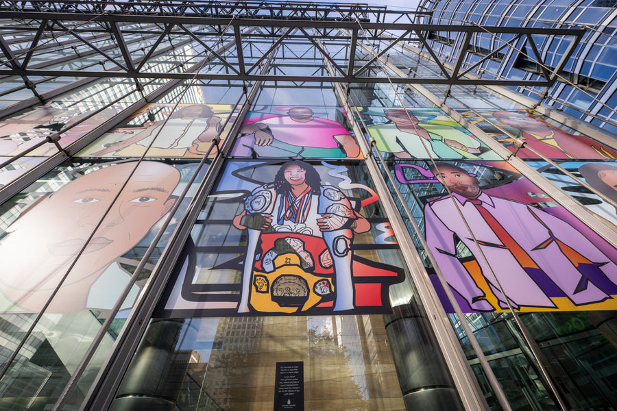 Facin Our Dreamz by Jasmine Kahlia, Canary Wharf,  London 2026. Photo by Sean Pollock